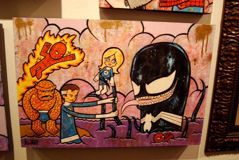 Illustration for article titled Trippy Re-Interpretations of Stan Lee's Comic Book Characters at Art Show